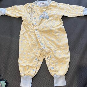 Gymboree Yellow Footie with Elephant Embroidery
